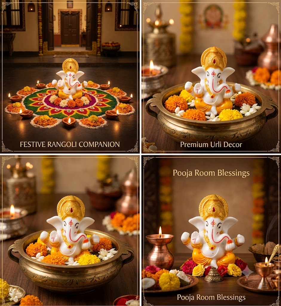 ✨ Divine Lord Ganesha Idol with Tea Light Holder ✨
