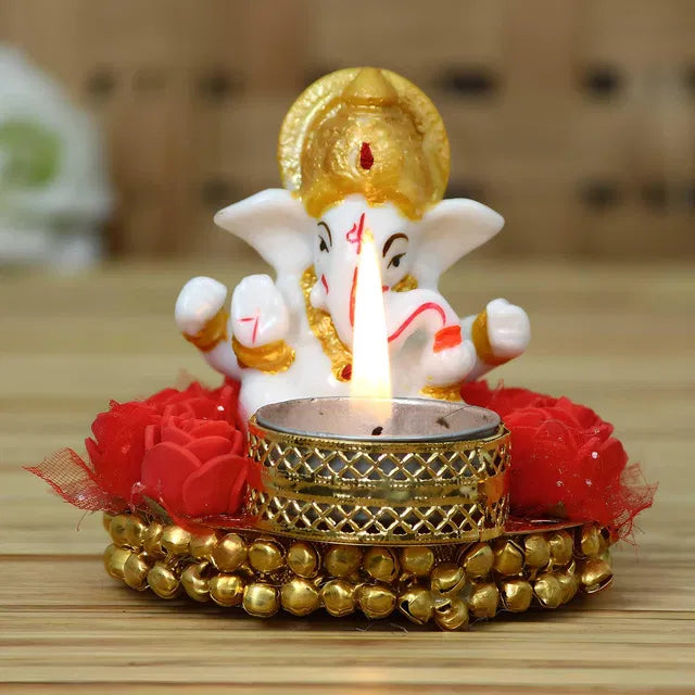 ✨ Divine Lord Ganesha Idol with Tea Light Holder ✨